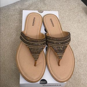 Never worn beaded sandals